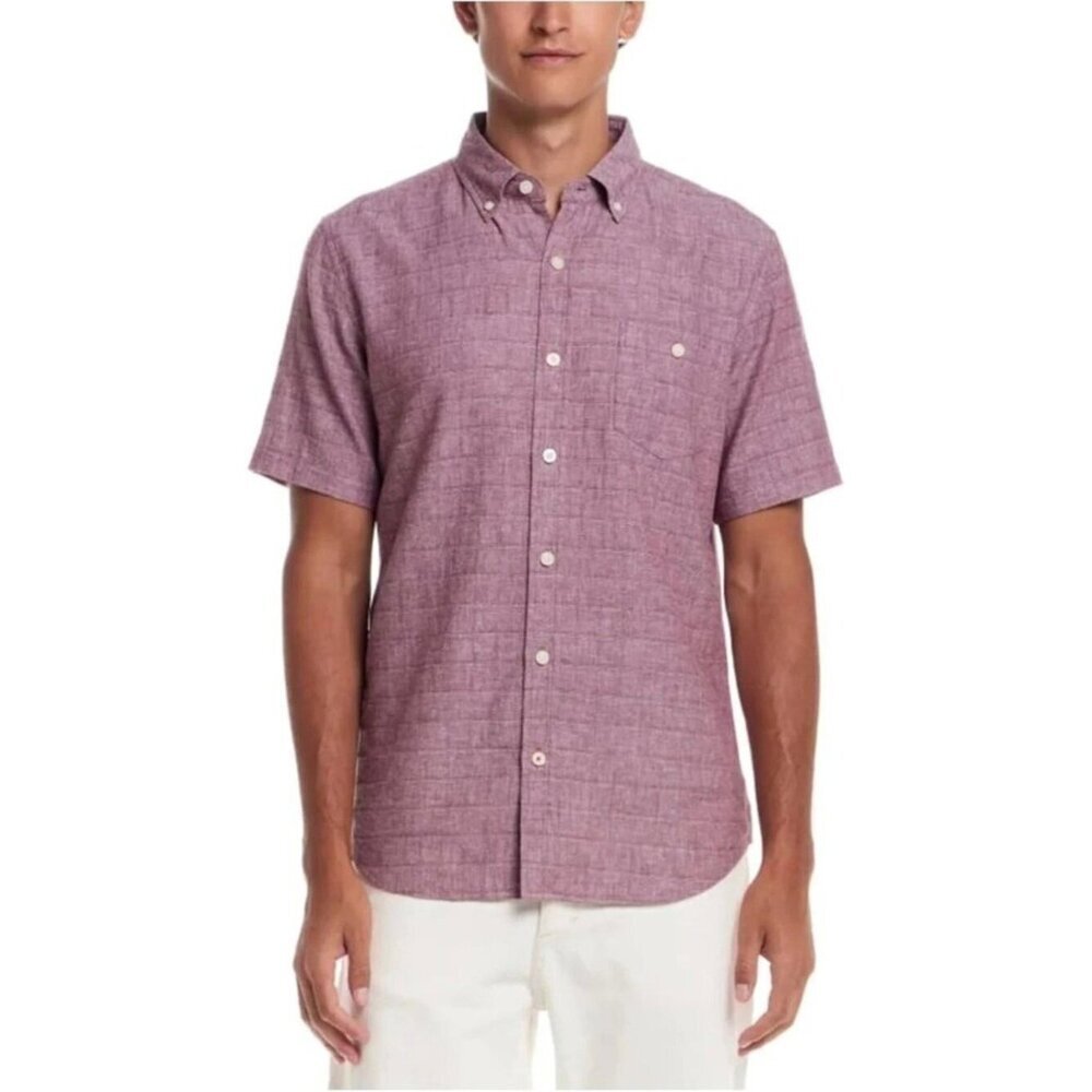 NWT Weatherproof Vintage Men’s S Washable Linen Short Sleeve Button-Down Shirt